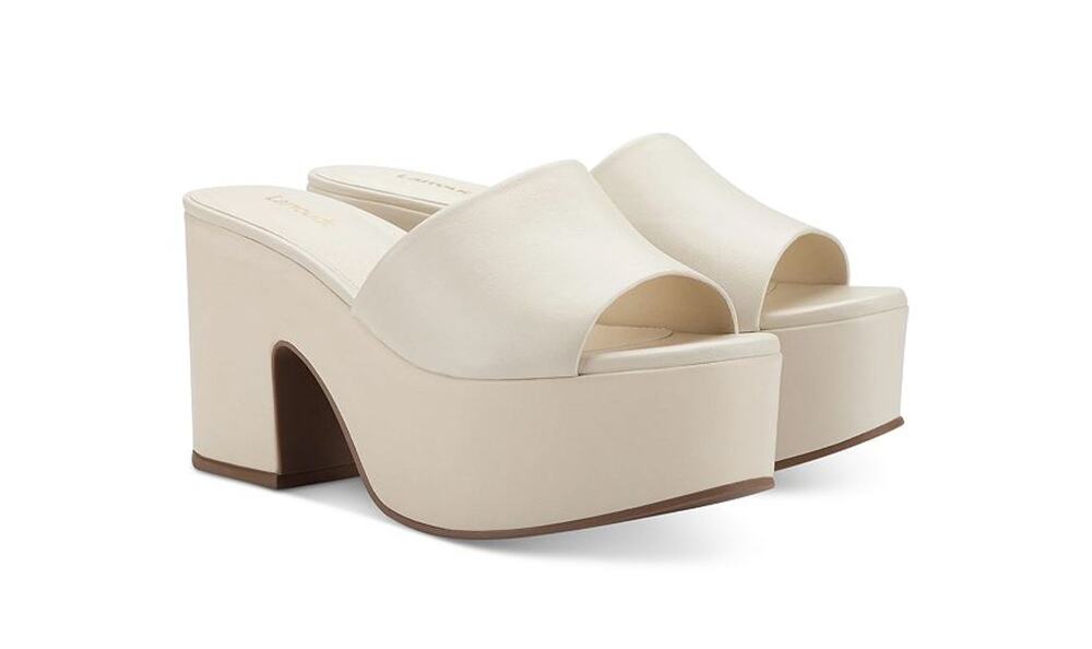 Larroude Chunky Ivory Miso Platform Sandals Size 8